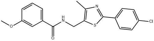 N-([2-(4-CHLOROPHENYL)-4-METHYL-1,3-THIAZOL-5-YL]METHYL)-3-METHOXYBENZENECARBOXAMIDE Struktur