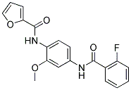 N-{4-[(2-FLUOROBENZOYL)AMINO]-2-METHOXYPHENYL}-2-FURAMIDE Struktur