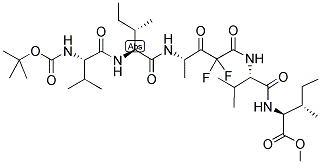 BOC-VAL-ILE[(S)-4-AMINO-2,2-DIFLUORO-3-OXO-PENTANOYL]-VAL-ILE-OME Struktur