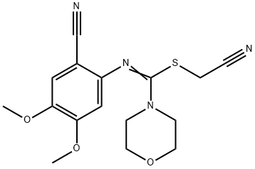 CYANOMETHYL N-(2-CYANO-4,5-DIMETHOXYPHENYL)-4-MORPHOLINECARBIMIDOTHIOATE Struktur