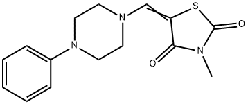 3-METHYL-5-[(E)-(4-PHENYLPIPERAZINO)METHYLIDENE]-1,3-THIAZOLANE-2,4-DIONE Struktur