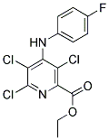 ETHYL 3,5,6-TRICHLORO-4-[(4-FLUOROPHENYL)AMINO]PYRIDINE-2-CARBOXYLATE Struktur