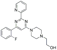 2-(4-[6-(2-FLUOROPHENYL)-2-PYRIDIN-2-YLPYRIMIDIN-4-YL]PIPERAZIN-1-YL)ETHANOL Struktur