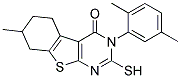 3-(2,5-DIMETHYL-PHENYL)-2-MERCAPTO-7-METHYL-5,6,7,8-TETRAHYDRO-3H-BENZO[4,5]THIENO[2,3-D]PYRIMIDIN-4-ONE Struktur