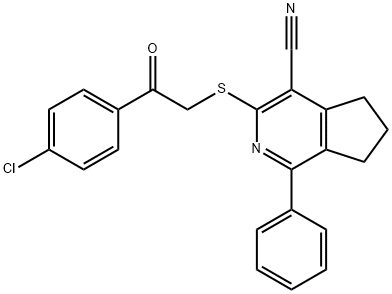 3-([2-(4-CHLOROPHENYL)-2-OXOETHYL]SULFANYL)-1-PHENYL-6,7-DIHYDRO-5H-CYCLOPENTA[C]PYRIDINE-4-CARBONITRILE Struktur