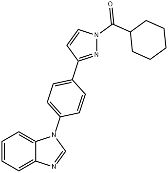 (3-[4-(1H-1,3-BENZIMIDAZOL-1-YL)PHENYL]-1H-PYRAZOL-1-YL)(CYCLOHEXYL)METHANONE Struktur