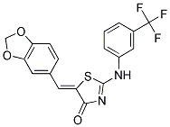 (5Z)-5-(1,3-BENZODIOXOL-5-YLMETHYLENE)-2-{[3-(TRIFLUOROMETHYL)PHENYL]AMINO}-1,3-THIAZOL-4(5H)-ONE Struktur