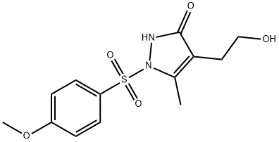 4-(2-HYDROXYETHYL)-1-[(4-METHOXYPHENYL)SULFONYL]-5-METHYL-1,2-DIHYDRO-3H-PYRAZOL-3-ONE Struktur