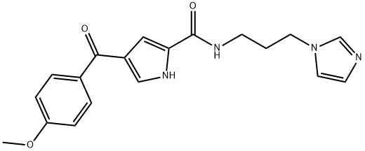 N-[3-(1H-IMIDAZOL-1-YL)PROPYL]-4-(4-METHOXYBENZOYL)-1H-PYRROLE-2-CARBOXAMIDE Struktur