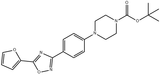 TERT-BUTYL 4-(4-[5-(2-FURYL)-1,2,4-OXADIAZOL-3-YL]PHENYL)TETRAHYDRO-1(2H)-PYRAZINECARBOXYLATE Struktur