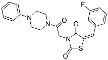 (5E)-5-(3-FLUOROBENZYLIDENE)-3-[2-OXO-2-(4-PHENYLPIPERAZIN-1-YL)ETHYL]-1,3-THIAZOLIDINE-2,4-DIONE Struktur