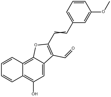 5-HYDROXY-2-(3-METHOXYSTYRYL)NAPHTHO[1,2-B]FURAN-3-CARBALDEHYDE Struktur