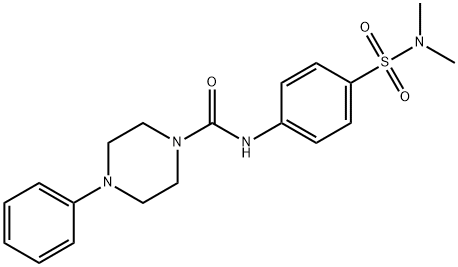 N-(4-[(DIMETHYLAMINO)SULFONYL]PHENYL)-4-PHENYLTETRAHYDRO-1(2H)-PYRAZINECARBOXAMIDE Struktur