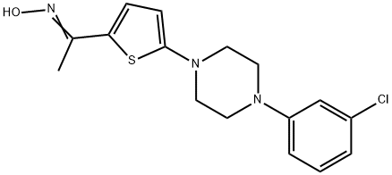 1-(5-[4-(3-CHLOROPHENYL)PIPERAZINO]-2-THIENYL)-1-ETHANONE OXIME Struktur