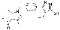 5-[4-(3,5-DIMETHYL-4-NITRO-PYRAZOL-1-YLMETHYL)-PHENYL]-4-ETHYL-4H-[1,2,4]TRIAZOLE-3-THIOL Struktur