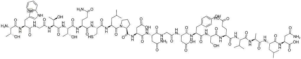 H-THR-TRP-GLY-THR-THR-GLN-CYS-LEU-PRO-ASP-ASN-GLY-ASP-TYR-SER-GLU-VAL-ALA-LEU-ASN-OH Struktur