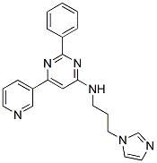 N-[3-(1H-IMIDAZOL-1-YL)PROPYL]-2-PHENYL-6-PYRIDIN-3-YLPYRIMIDIN-4-AMINE Struktur