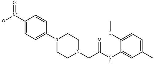 N-(2-METHOXY-5-METHYLPHENYL)-2-[4-(4-NITROPHENYL)PIPERAZINO]ACETAMIDE Struktur