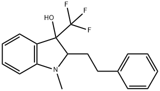 1-METHYL-2-PHENETHYL-3-(TRIFLUOROMETHYL)-3-INDOLINOL Struktur