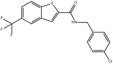 N-(4-CHLOROBENZYL)-5-(TRIFLUOROMETHYL)-1-BENZOTHIOPHENE-2-CARBOXAMIDE Struktur