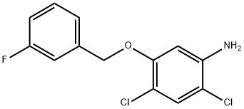 2,4-DICHLORO-5-[(3-FLUOROBENZYL)OXY]ANILINE Struktur