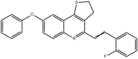 4-[(E)-2-(2-FLUOROPHENYL)ETHENYL]-2,3-DIHYDROTHIENO[3,2-C]QUINOLIN-8-YL PHENYL ETHER Struktur