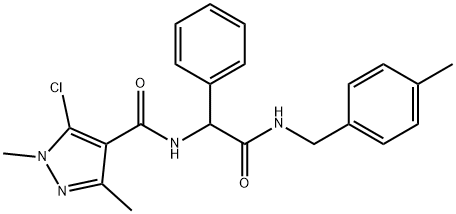 5-CHLORO-1,3-DIMETHYL-N-(2-[(4-METHYLBENZYL)AMINO]-2-OXO-1-PHENYLETHYL)-1H-PYRAZOLE-4-CARBOXAMIDE Struktur