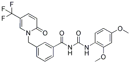 1-[3-[2,4-DIAZA-4-(2,4-DIMETHOXYPHENYL)-1,3-DIOXOBUT-1-YL]BENZYL]-5-(TRIFLUOROMETHYL)-2-PYRIDONE Struktur