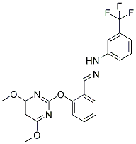 1,2-DIAZA-3-[2-[(4,6-DIMETHOXYPYRIMIDIN-2-YL)OXY]PHENYL]-1-[3-(TRIFLUOROMETHYL)PHENYL]PROP-2-ENE Struktur