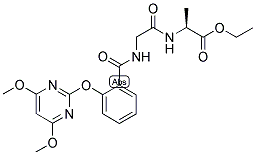 (2S)-2-[[2-[(4,6-DIMETHOXYPYRIMIDIN-2-YL)OXY]BENZAMIDO]ACETAMIDO]PROPIONOIC ACID, ETHYL ESTER Struktur