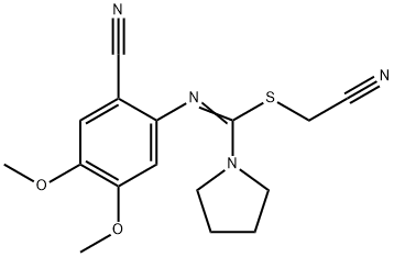 CYANOMETHYL N-(2-CYANO-4,5-DIMETHOXYPHENYL)-1-PYRROLIDINECARBIMIDOTHIOATE Struktur