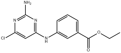 ETHYL 3-[(2-AMINO-6-CHLORO-4-PYRIMIDINYL)AMINO]BENZENECARBOXYLATE Struktur