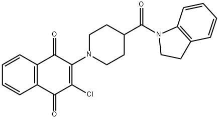 2-CHLORO-3-[4-(2,3-DIHYDRO-1H-INDOL-1-YLCARBONYL)PIPERIDINO]NAPHTHOQUINONE Struktur