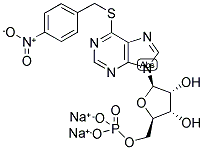 6-[(4-NITROBENZYL)THIO]-9-BETA-D-RIBOFURANOSYLPURINE-5'-MONOPHOSPHATE, DISODIUM SALT Struktur