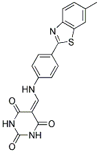 5-({[4-(6-METHYL-1,3-BENZOTHIAZOL-2-YL)PHENYL]AMINO}METHYLENE)PYRIMIDINE-2,4,6(1H,3H,5H)-TRIONE Struktur