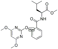 (2S)-2-[2-[(4,6-DIMETHOXYPYRIMIDIN-2-YL)OXY]BENZAMIDO]-4-METHYLPENTANOIC ACID, METHYL ESTER Struktur