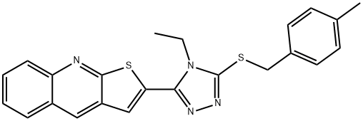 2-(4-ETHYL-5-[(4-METHYLBENZYL)SULFANYL]-4H-1,2,4-TRIAZOL-3-YL)THIENO[2,3-B]QUINOLINE Struktur