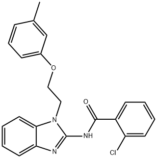 2-CHLORO-N-{1-[2-(3-METHYLPHENOXY)ETHYL]-1H-BENZIMIDAZOL-2-YL}BENZAMIDE Struktur