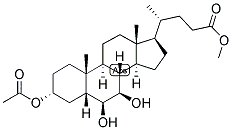 5-BETA-CHOLANIC ACID-3-ALPHA, 6-BETA, 7-BETA-TRIOL 3-ACETATE METHYL ESTER Struktur