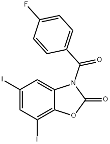 3-(4-FLUOROBENZOYL)-5,7-DIIODO-1,3-BENZOXAZOL-2(3H)-ONE Struktur