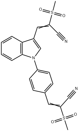 (Z)-2-(METHYLSULFONYL)-3-(4-(3-[(Z)-2-(METHYLSULFONYL)-3-NITRILO-1-PROPENYL]-1H-INDOL-1-YL)PHENYL)-2-PROPENENITRILE Struktur