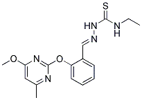 N-[1-AZA-2-[2-[(4-METHOXY-6-METHYLPYRIMIDIN-2-YL)OXY]PHENYL]ETHENYL]-N'-ETHYLTHIOUREA Struktur