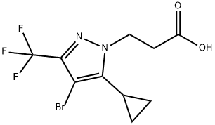 3-(4-BROMO-5-CYCLOPROPYL-3-TRIFLUOROMETHYL-PYRAZOL-1-YL)-PROPIONIC ACID Struktur