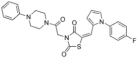 (E)-5-((1-(4-FLUOROPHENYL)-1H-PYRROL-2-YL)METHYLENE)-3-(2-OXO-2-(4-PHENYLPIPERAZIN-1-YL)ETHYL)THIAZOLIDINE-2,4-DIONE Struktur