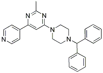 4-(4-BENZHYDRYL-PIPERAZIN-1-YL)-2-METHYL-6-PYRIDIN-4-YL-PYRIMIDINE Struktur