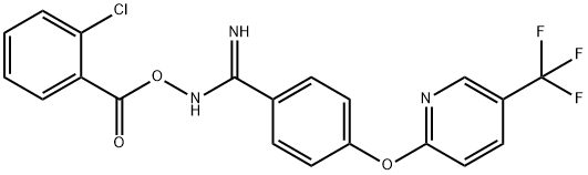 2-AMINO-1-AZA-2-(4-(5-(TRIFLUOROMETHYL)(2-PYRIDYLOXY))PHENYL)VINYL 2-CHLOROBENZOATE Struktur