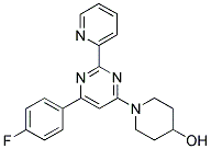 1-[6-(4-FLUOROPHENYL)-2-PYRIDIN-2-YLPYRIMIDIN-4-YL]PIPERIDIN-4-OL Struktur