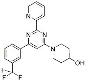 1-(2-PYRIDIN-2-YL-6-[3-(TRIFLUOROMETHYL)PHENYL]PYRIMIDIN-4-YL)PIPERIDIN-4-OL Struktur