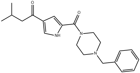 1-(5-[(4-BENZYLPIPERAZINO)CARBONYL]-1H-PYRROL-3-YL)-3-METHYL-1-BUTANONE Struktur