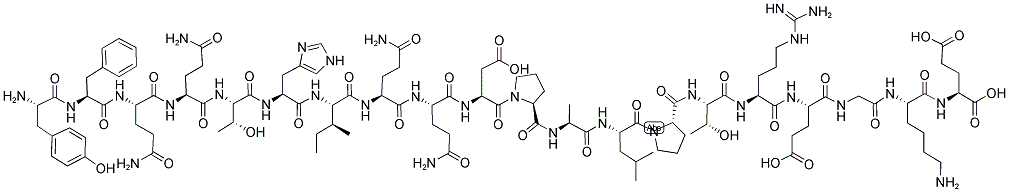 H-TYR-PHE-GLN-GLN-THR-HIS-ILE-GLN-GLN-ASP-PRO-ALA-LEU-PRO-THR-ARG-GLU-GLY-LYS-GLU-OH Struktur